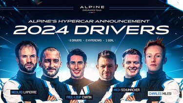Alpine представить свої екіпажі та офіційну ліврею A424 на презентації 7 лютого 2024 року.